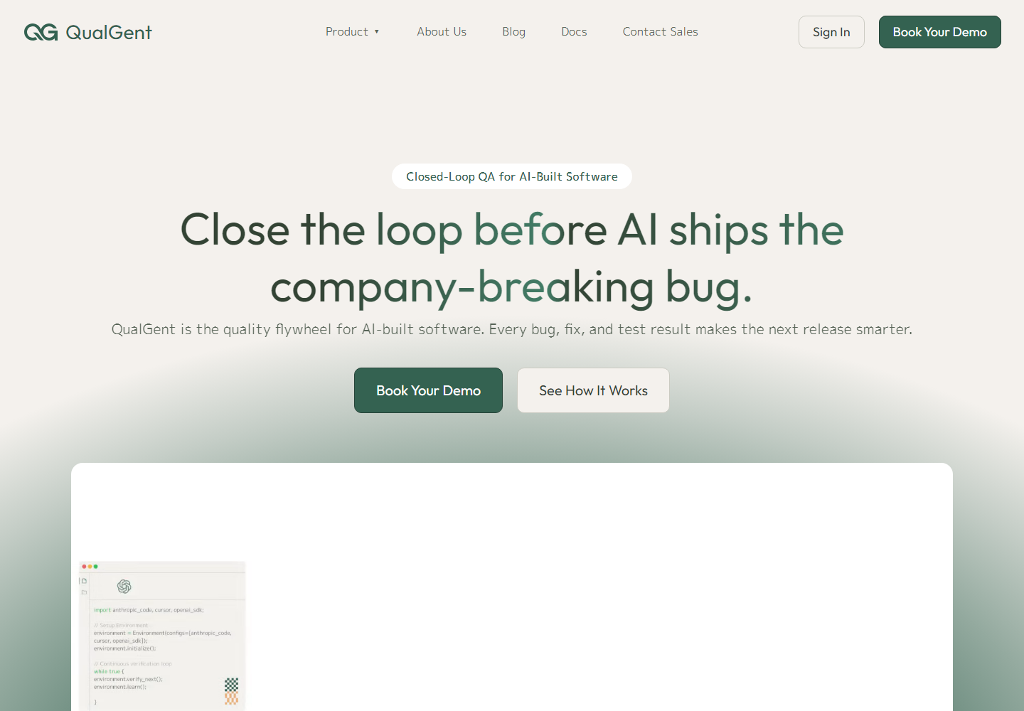 QualGent homepage