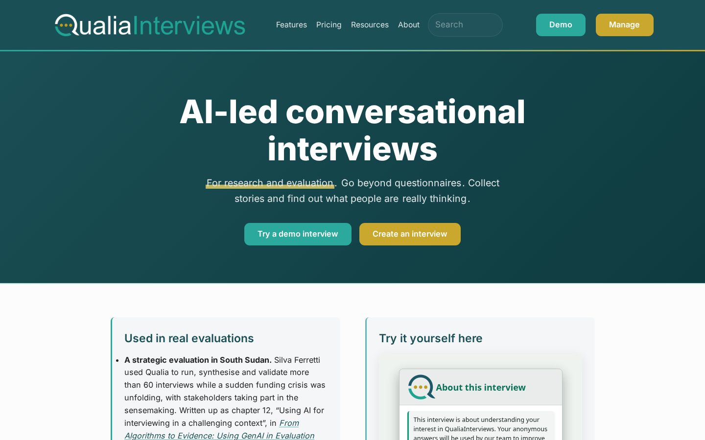 QualiaInterviews Homepage