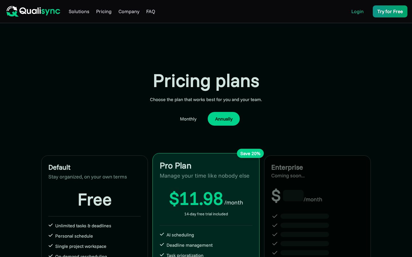 qualisync Pricing