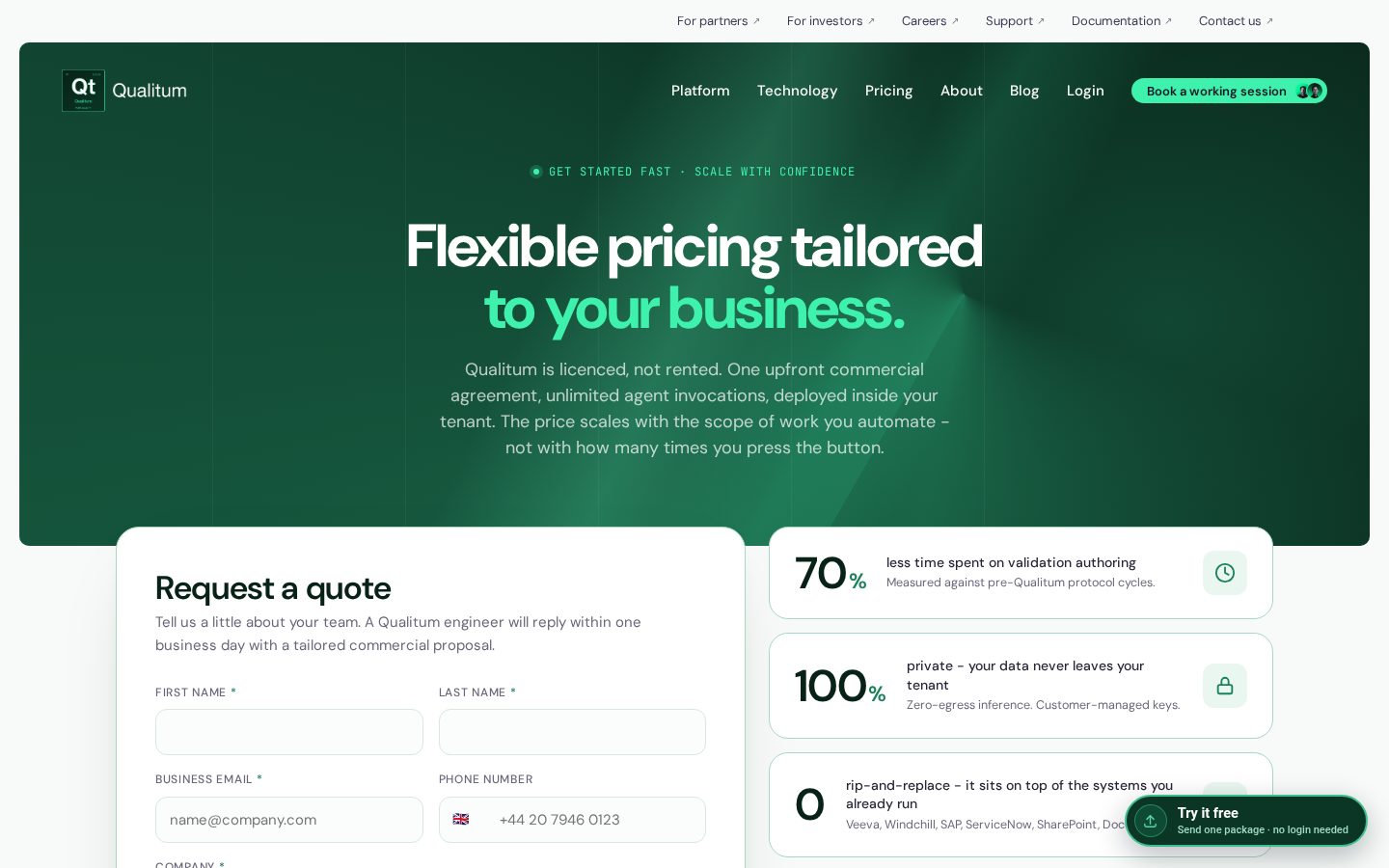 Qualitum Pricing