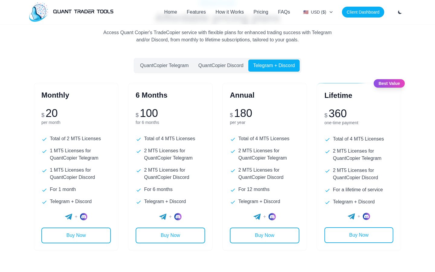 QuantCopier Pricing