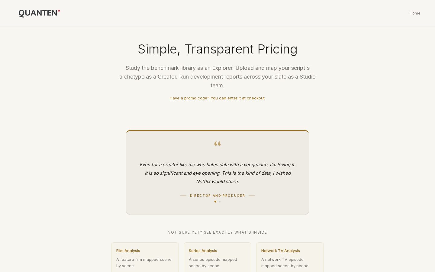 Quanten Arc Pricing