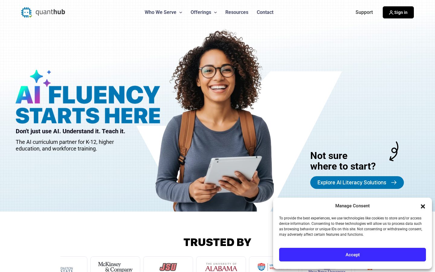 QuantHub Homepage