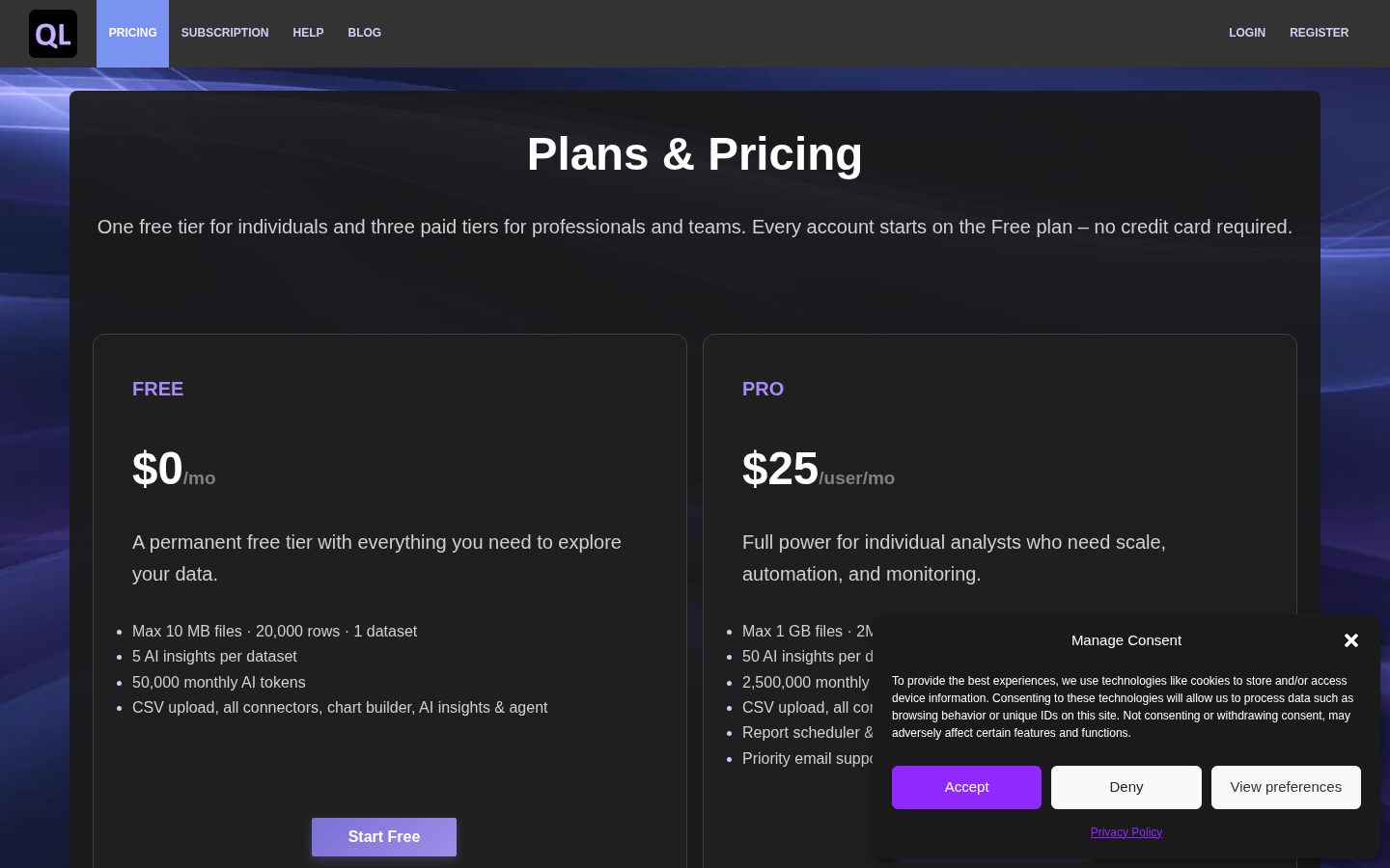 QuantumLayers Pricing