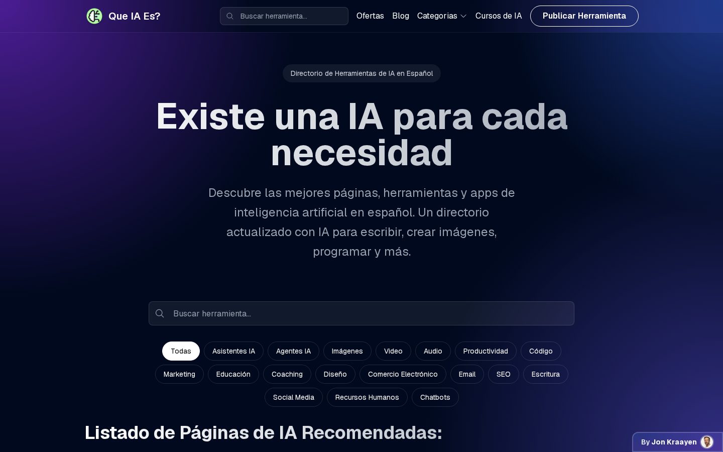 Que IA Es? Homepage