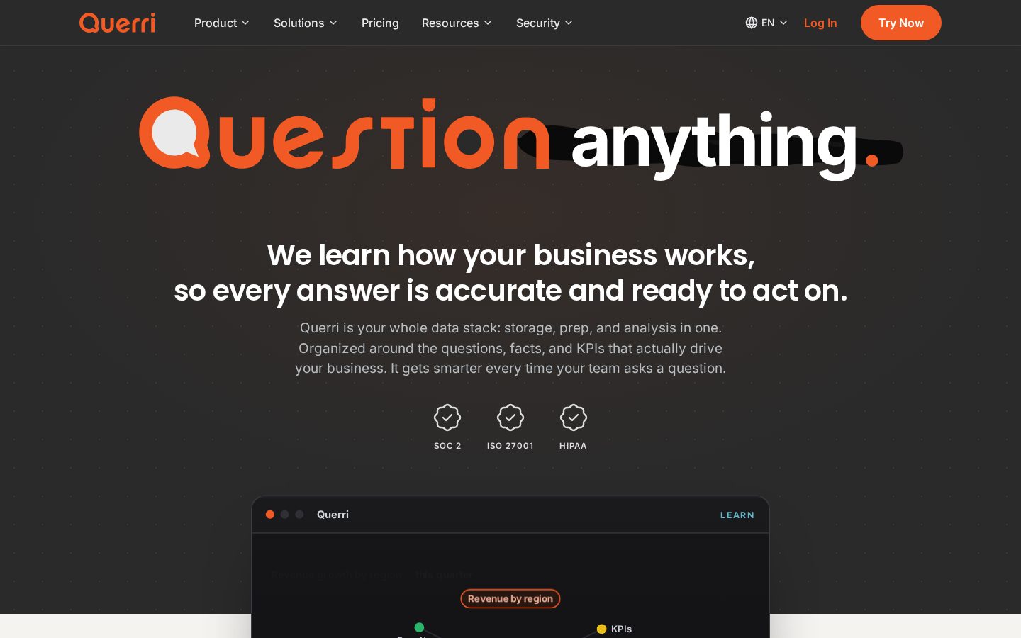 Querri 2.0 Homepage