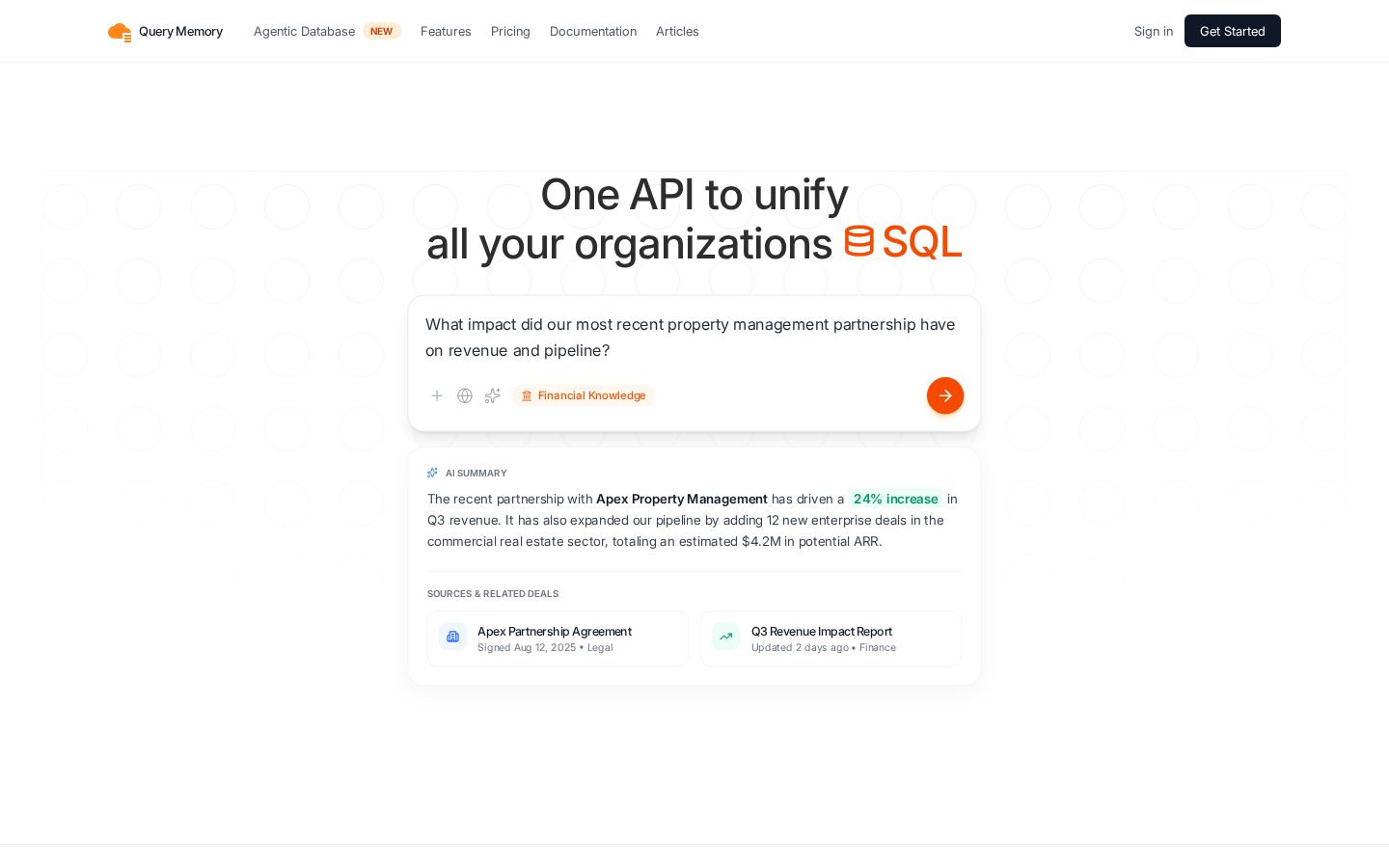 Query Memory Homepage