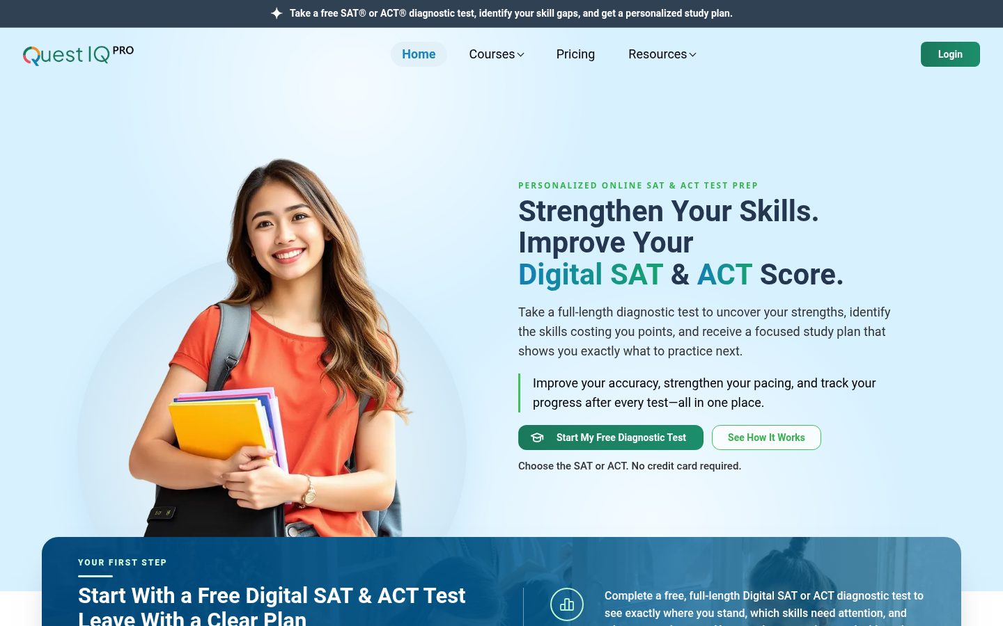 QuestIQ Pro Homepage