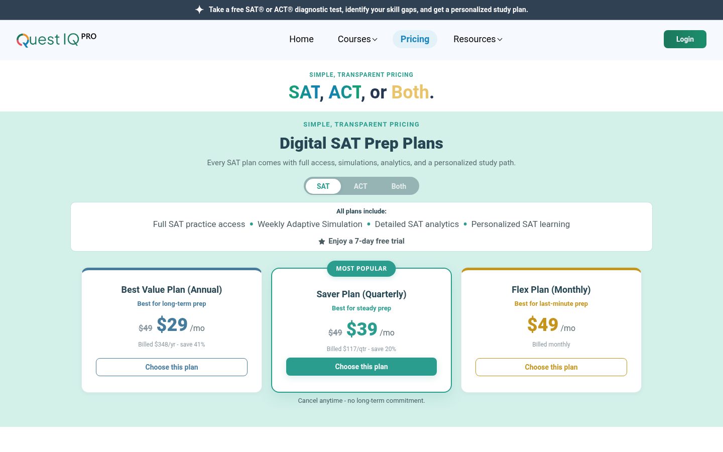 QuestIQ Pro Pricing