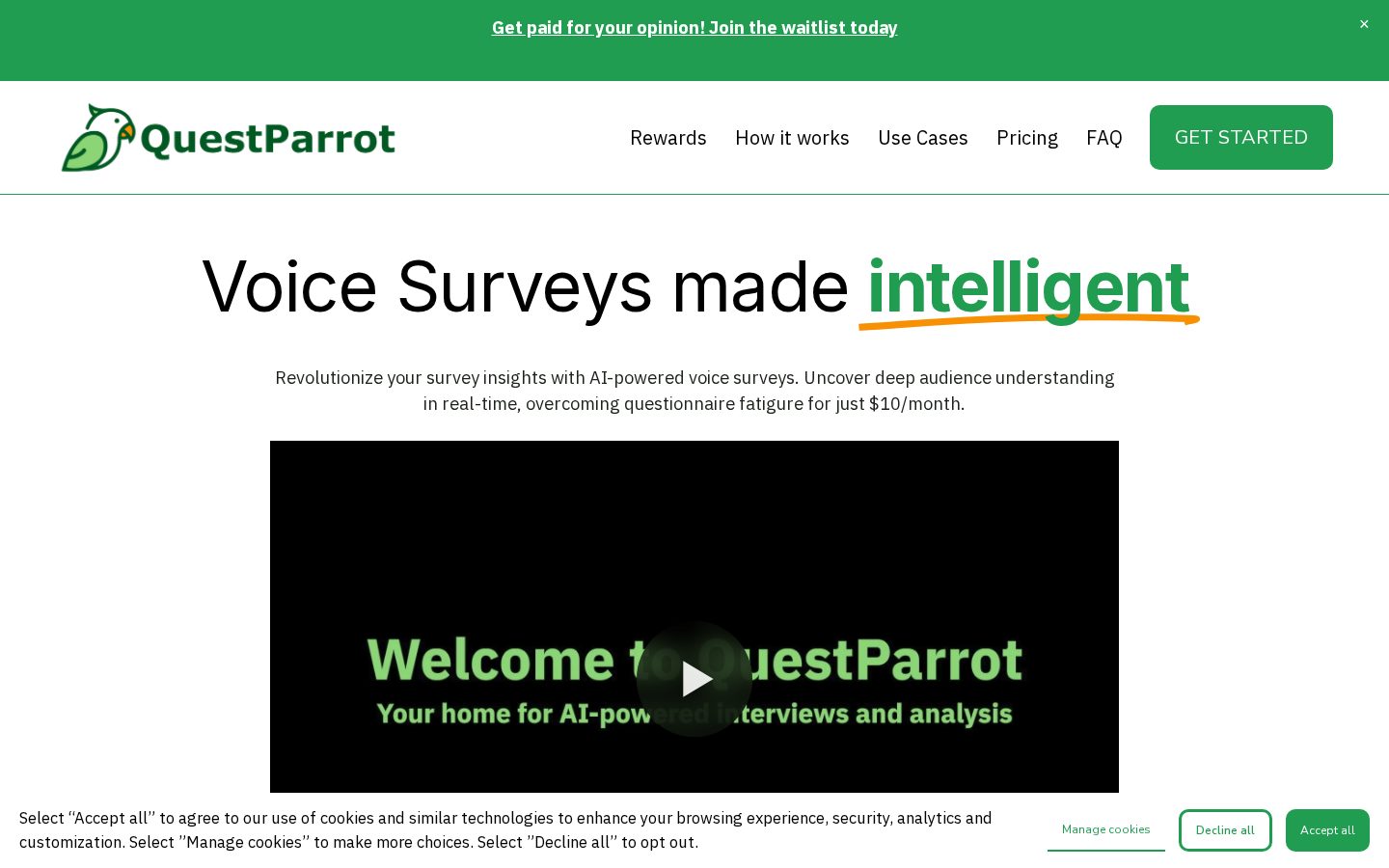 QuestParrot Homepage