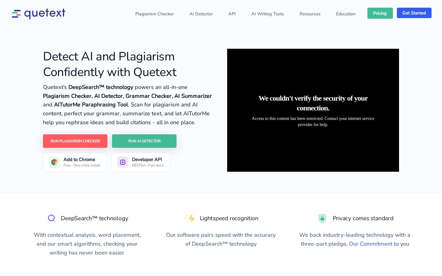 Quetext Homepage