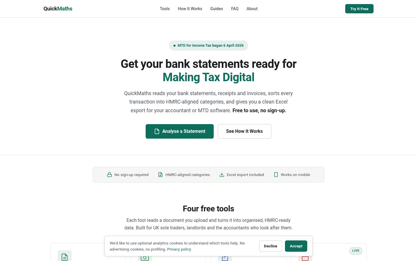 Quick Maths Homepage