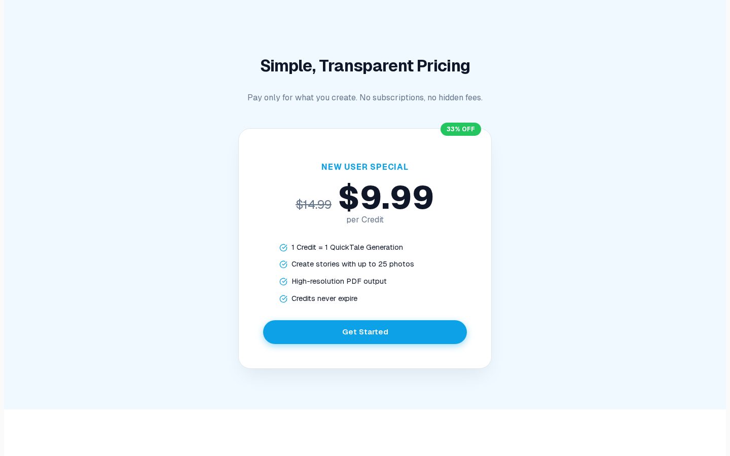 Quick Tale Pricing