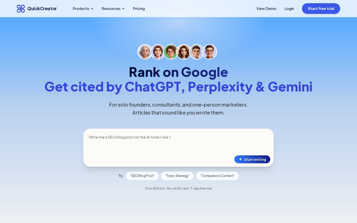QuickCreator Homepage