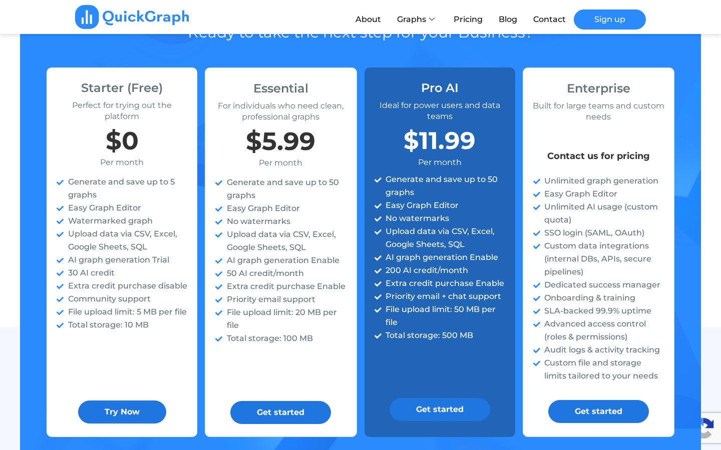 Quickgraph AI Pricing