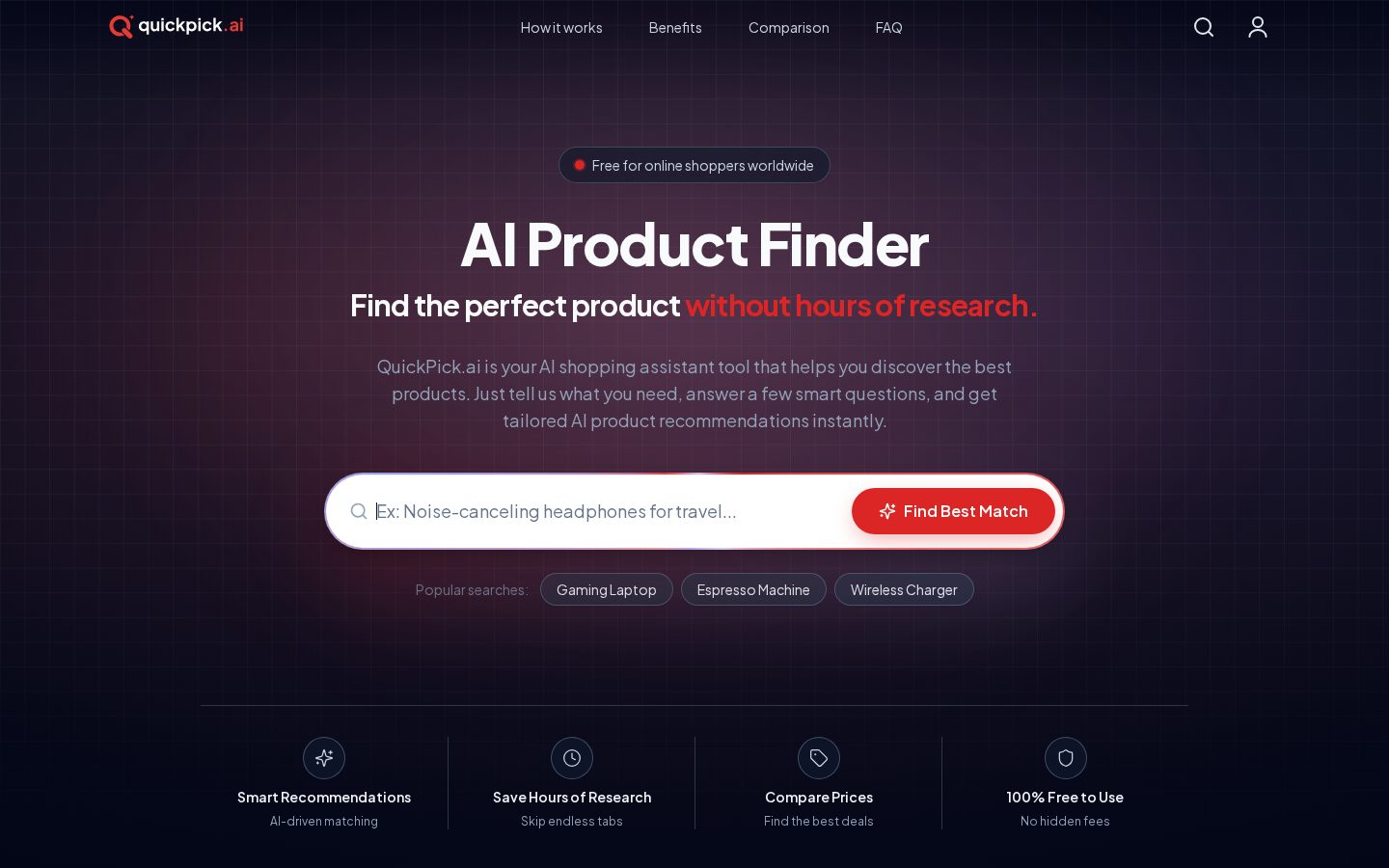 QuickPick.ai Homepage
