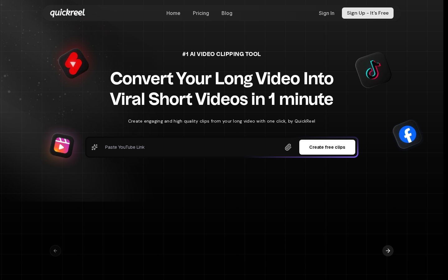 QuickReel Homepage