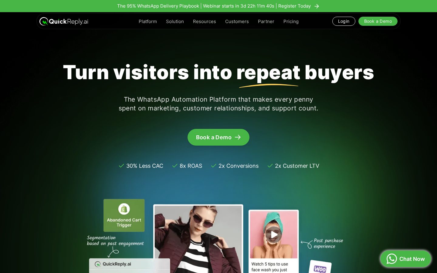QuickReply.ai Homepage