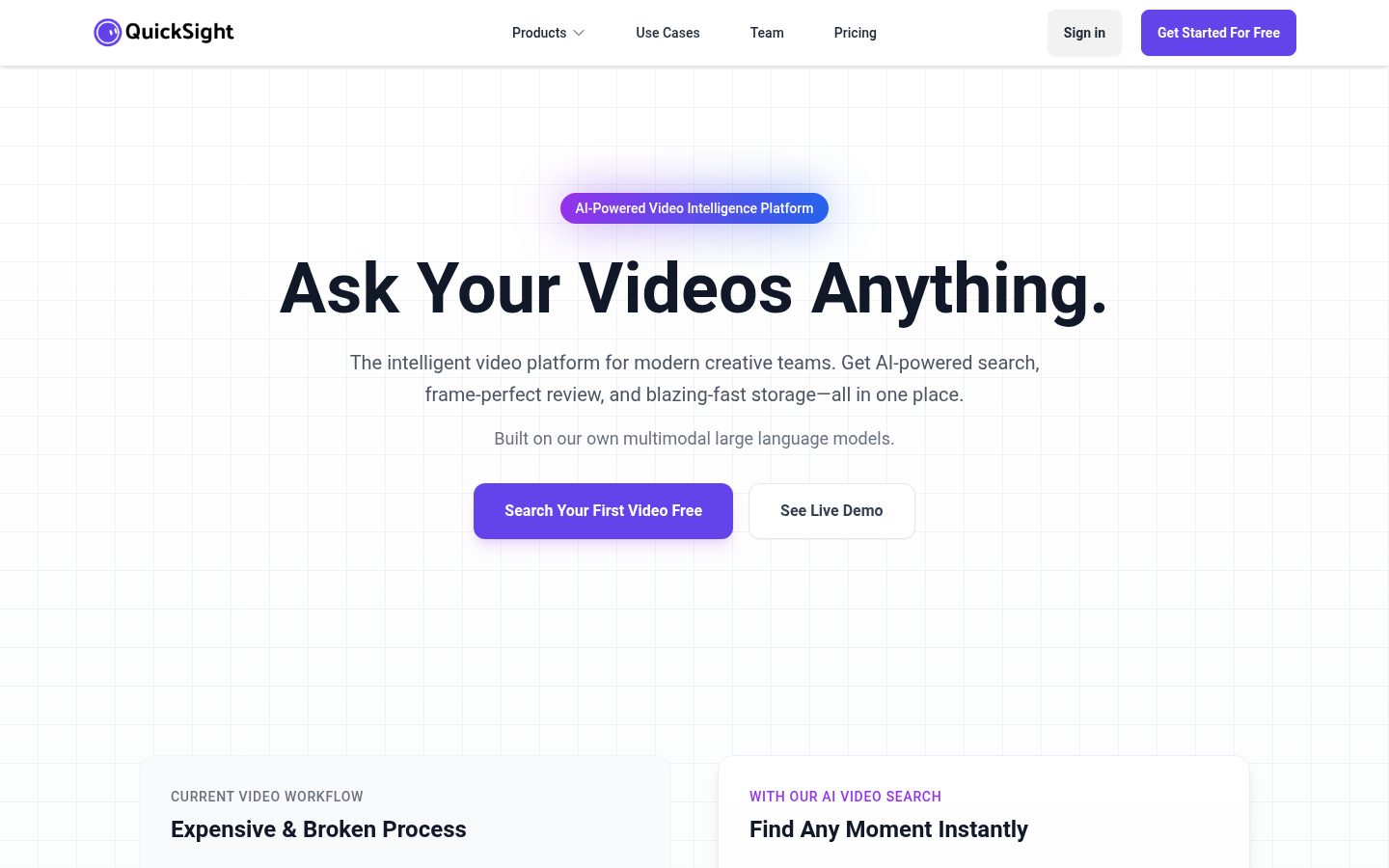 QuickSight Homepage