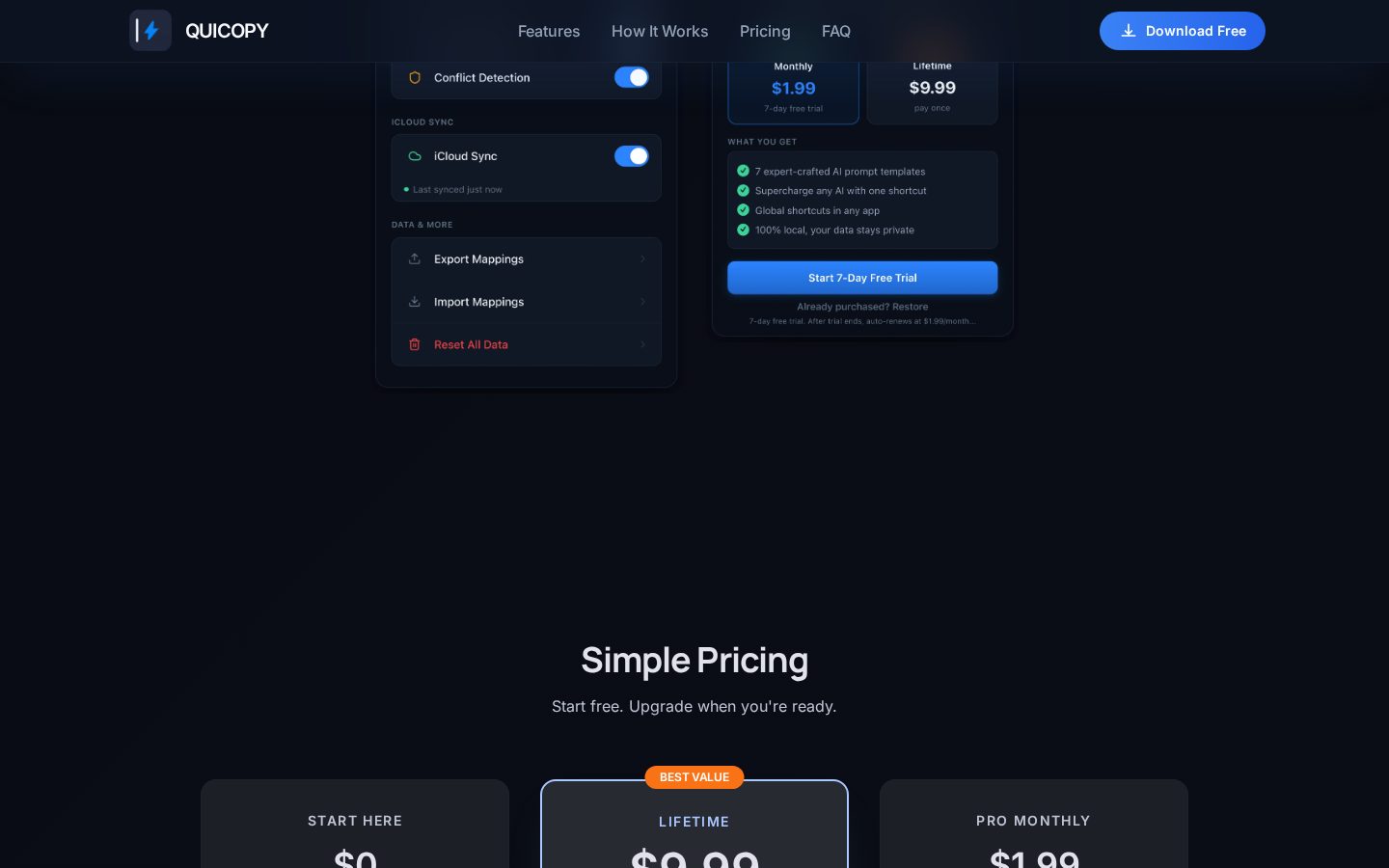 QUICOPY Pricing