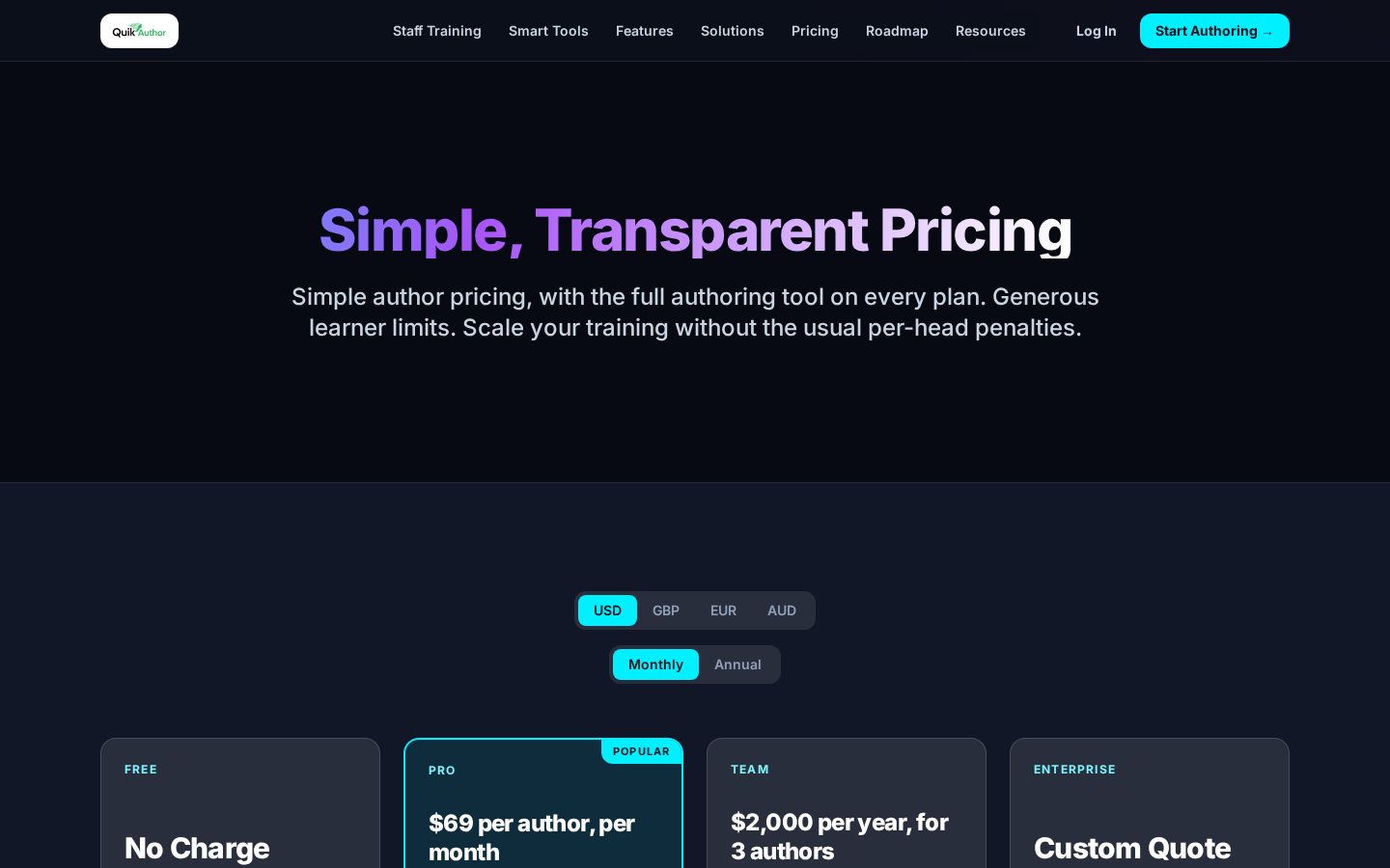QuikAuthor Pricing