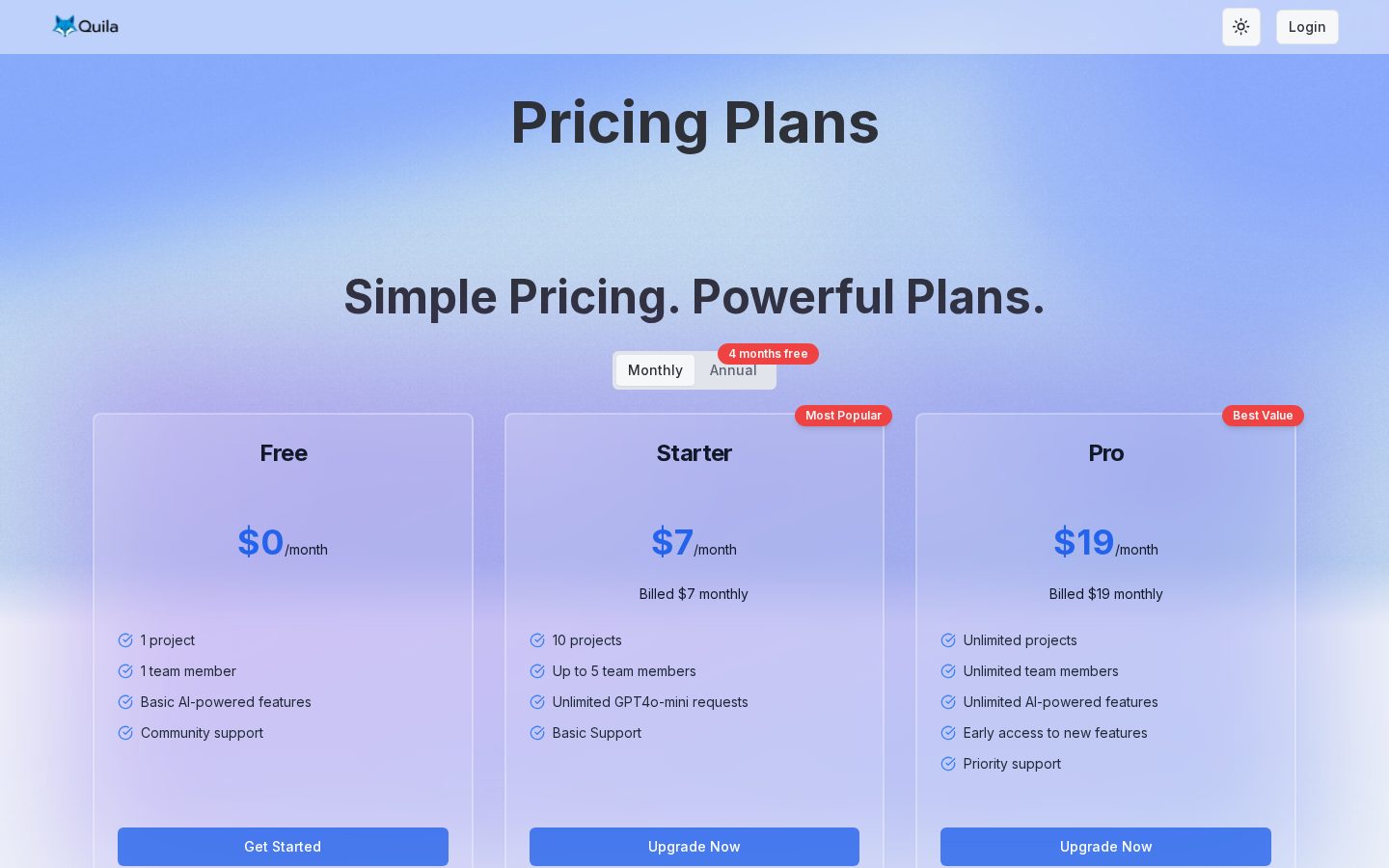 Quila Pricing