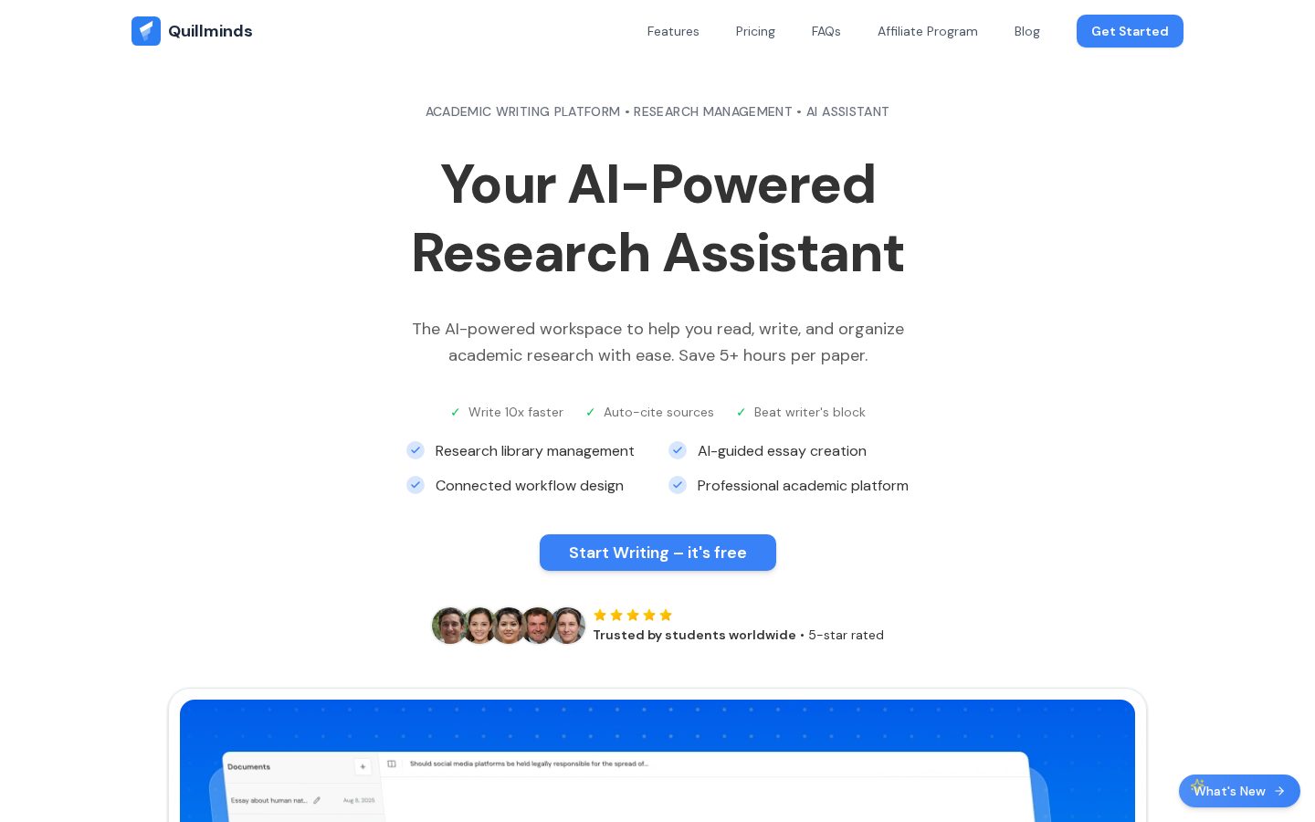 QuillMinds Homepage