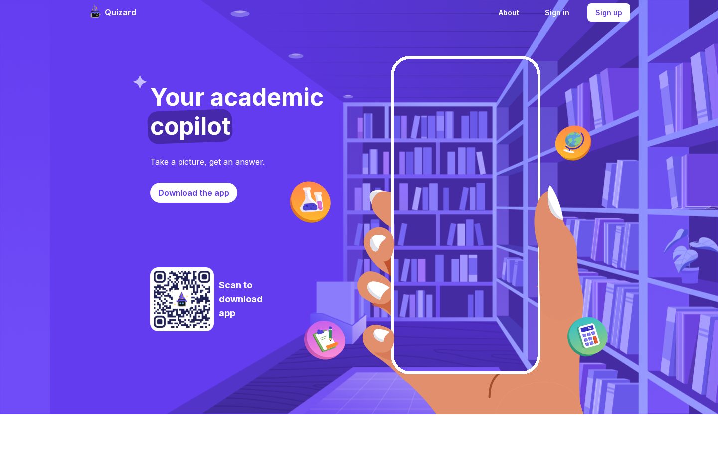 Quizard AI Homepage
