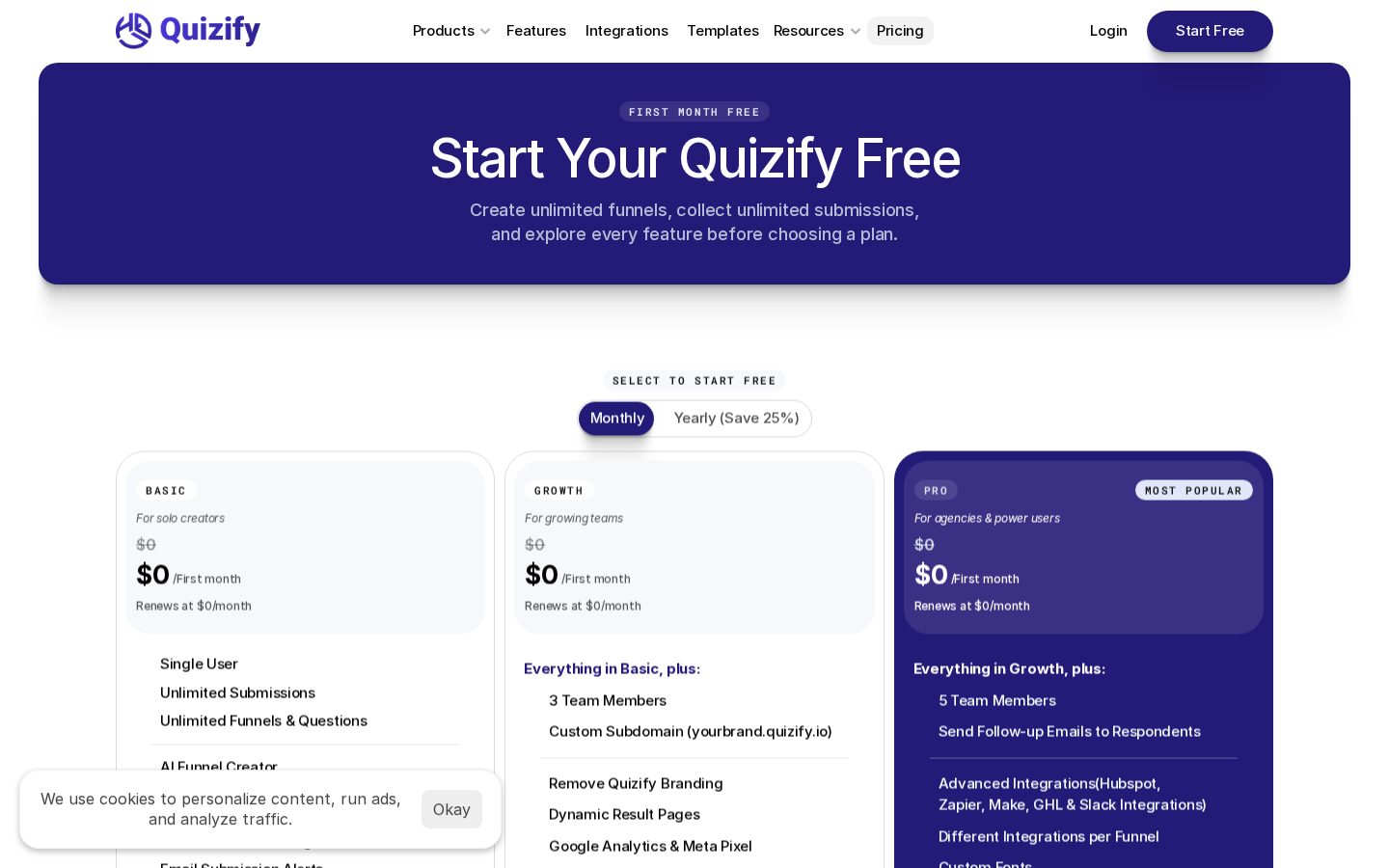 Quizify Pricing