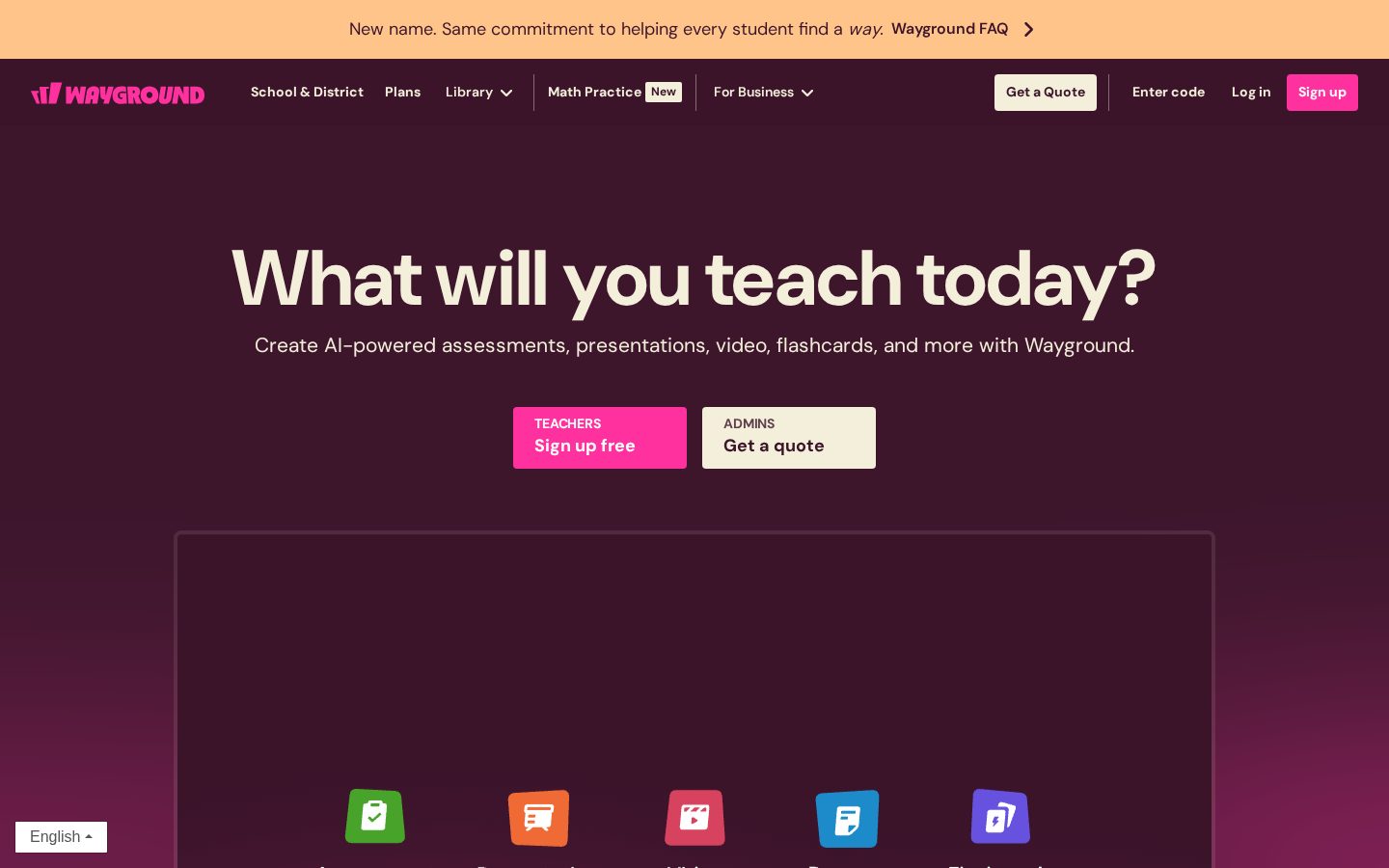 Quizizz Homepage