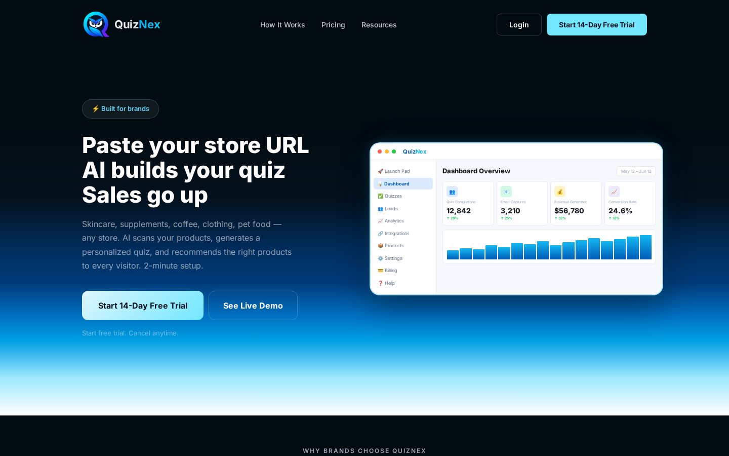 Quiznex Homepage