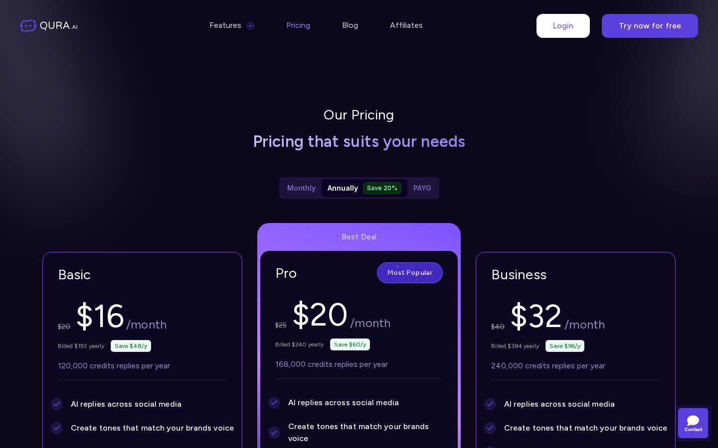 Qura AI Pricing