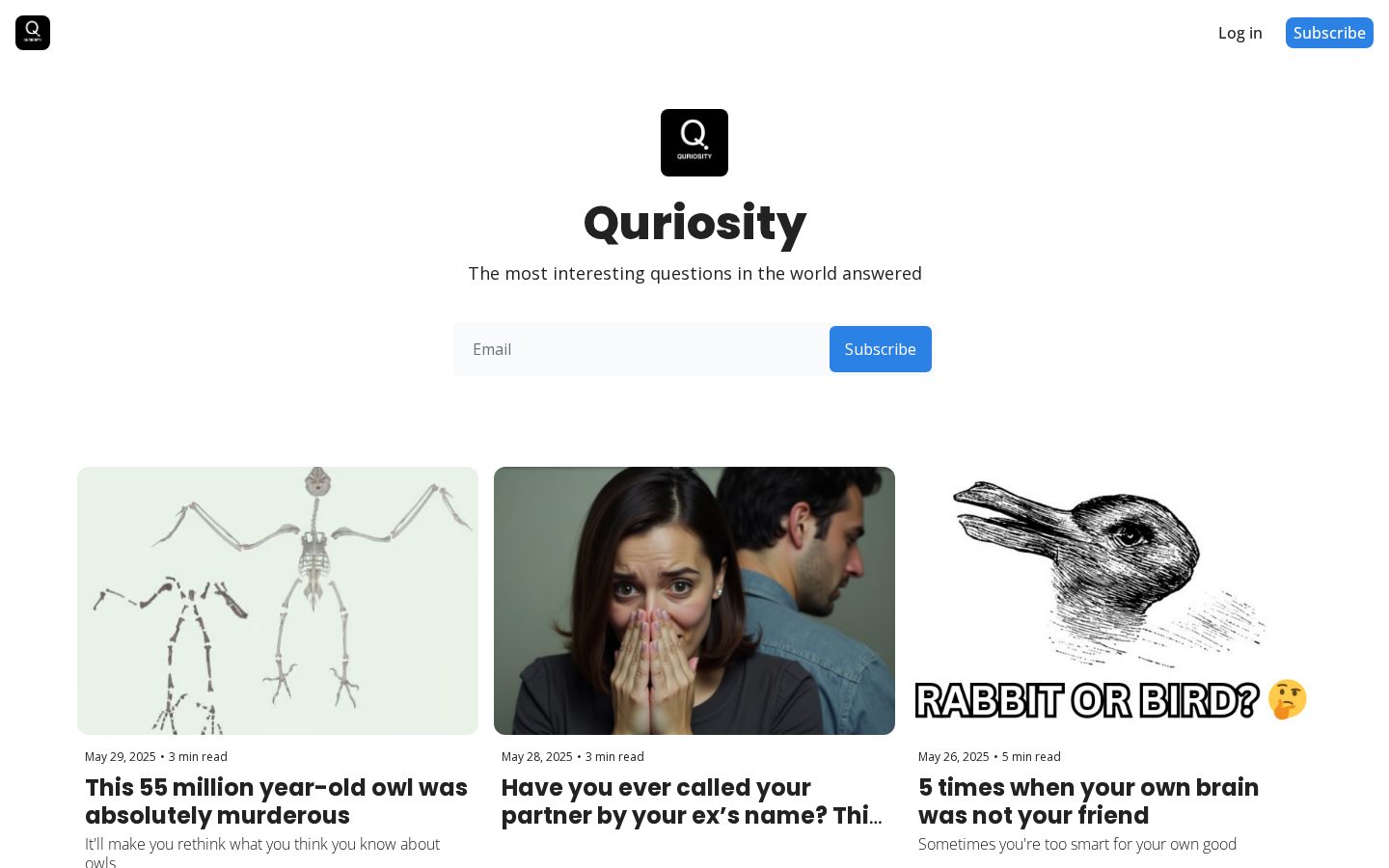 Quriosity Homepage