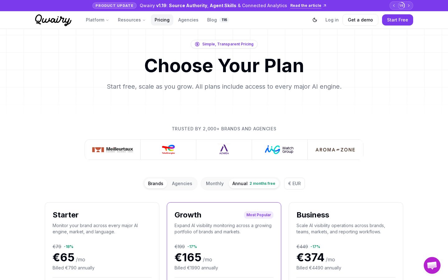 Qwairy Pricing
