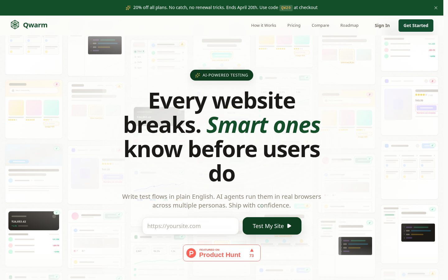 Qwarm Homepage