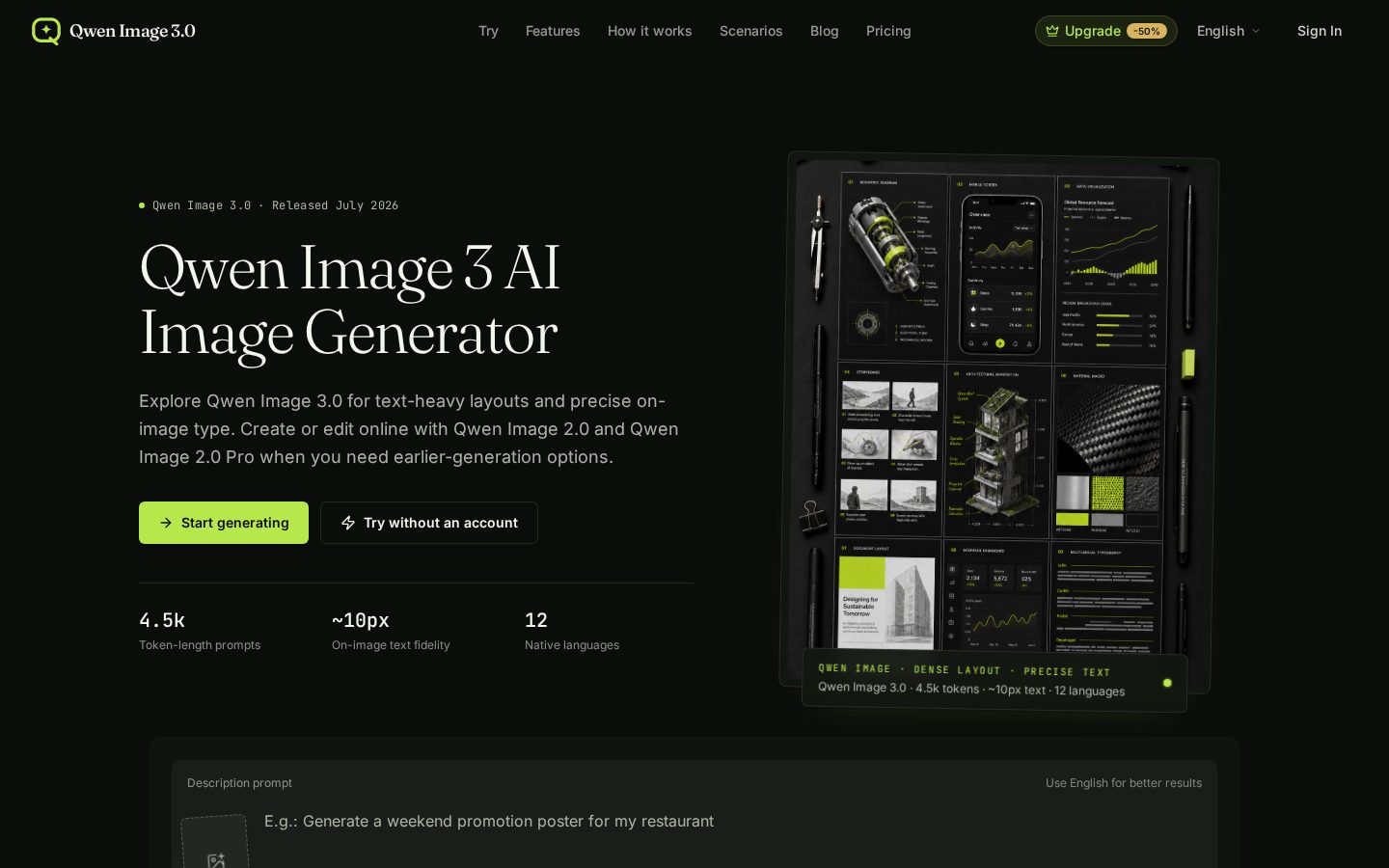 Qwen Image 3 Homepage