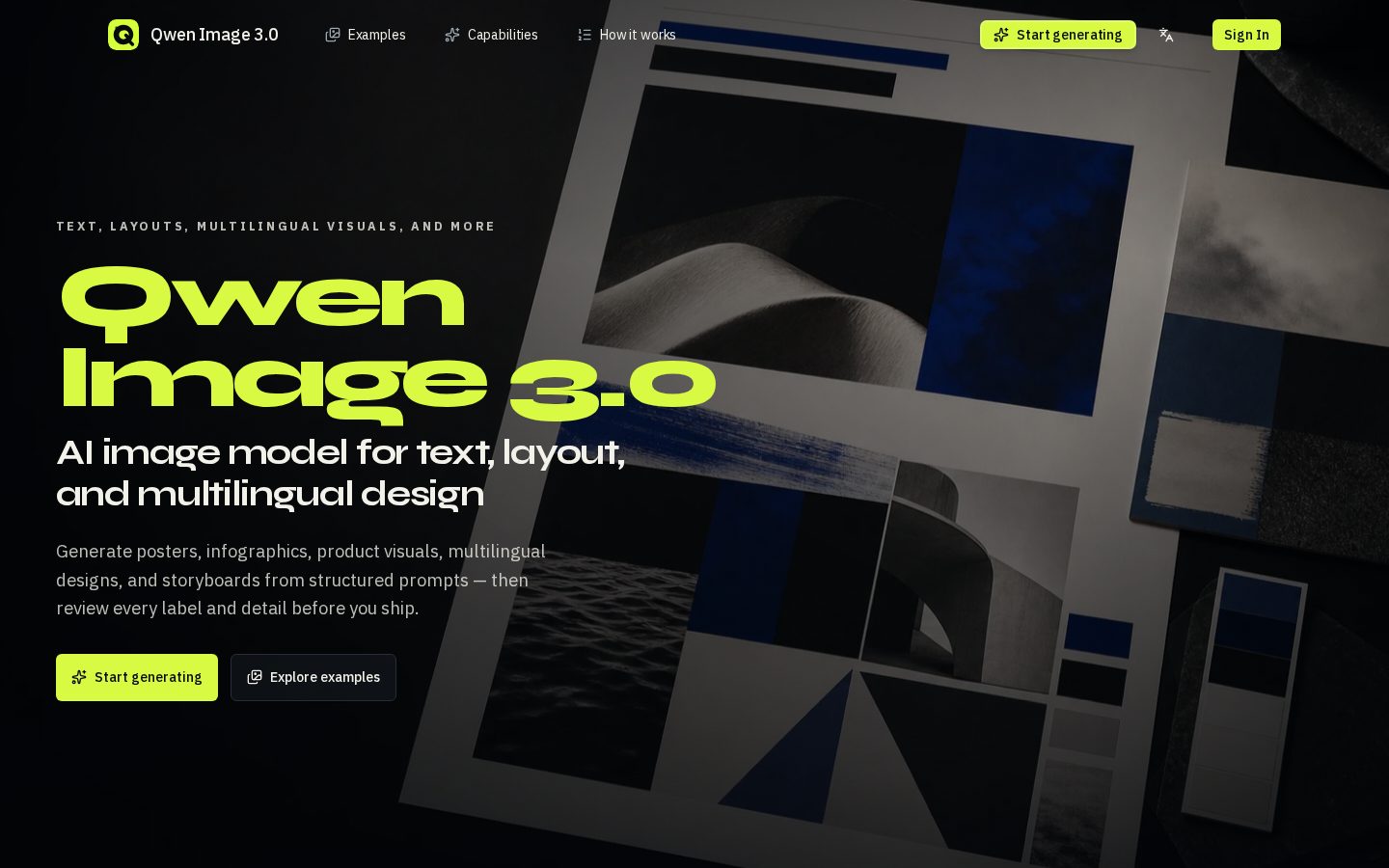 Qwen Image 3.0 Homepage