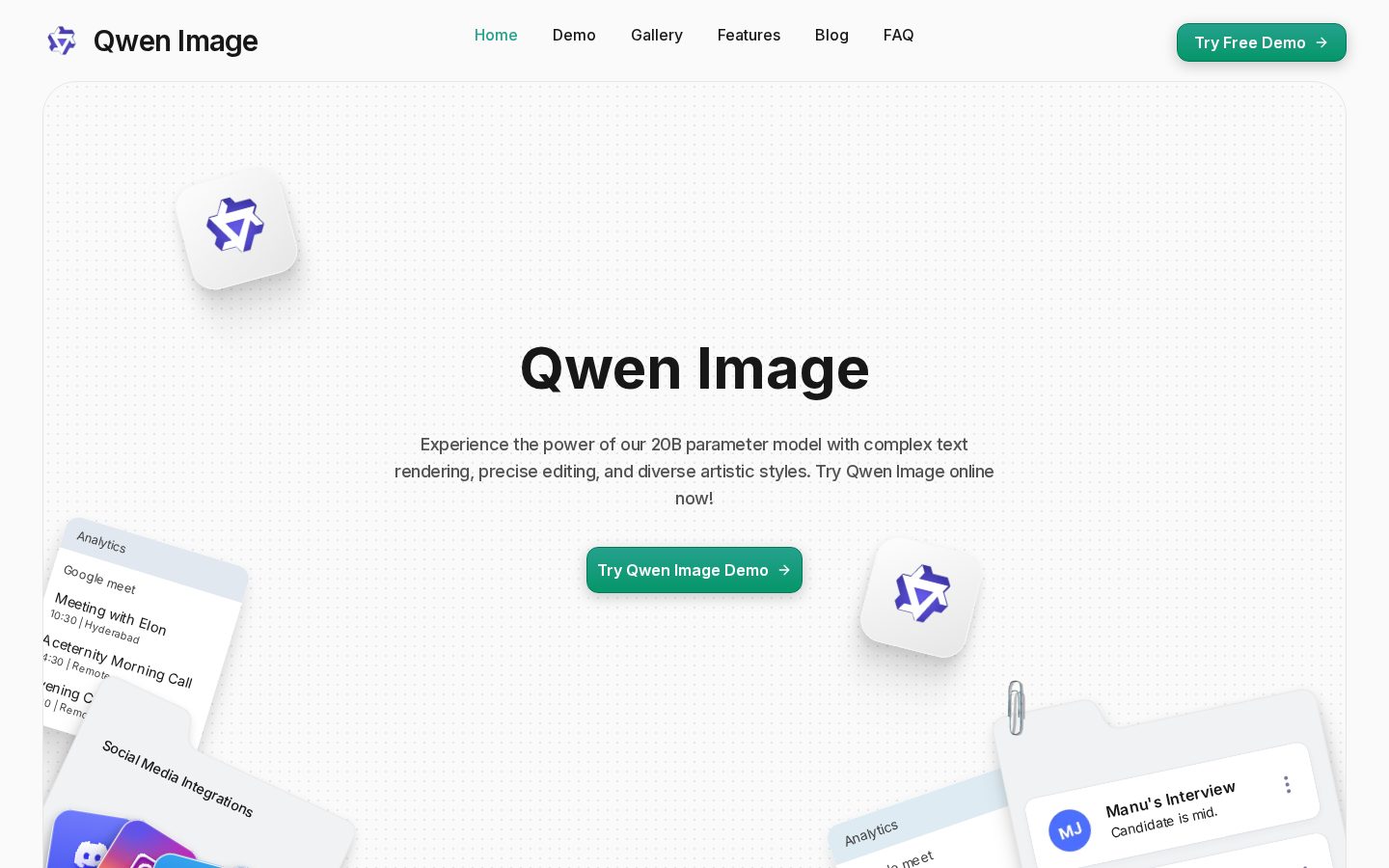 Qwen Image AI Homepage