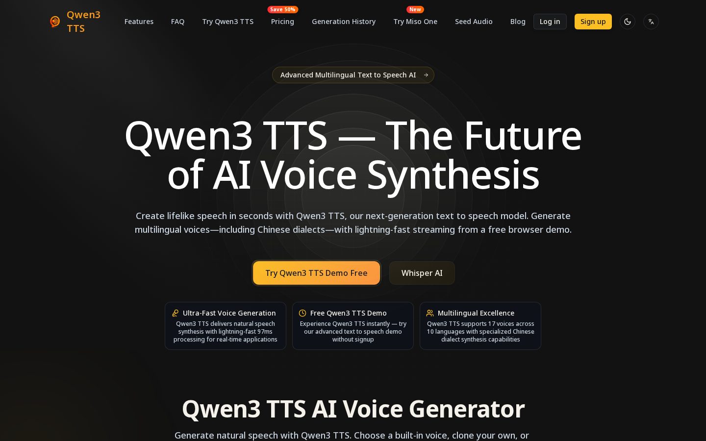 Qwen3 TTS Homepage
