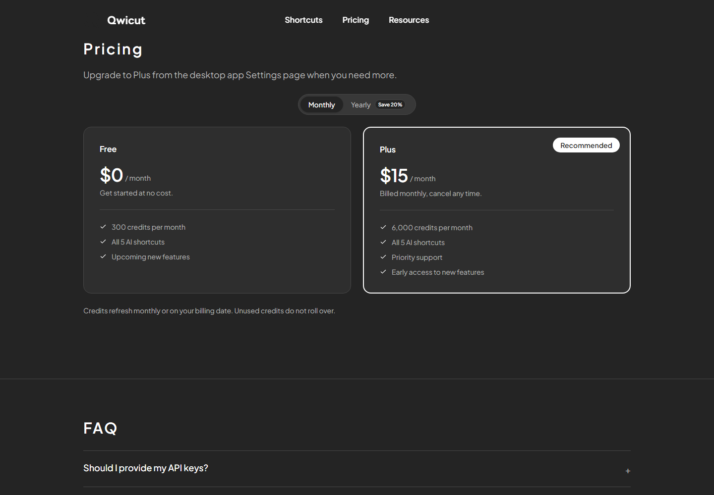 Qwicut pricing