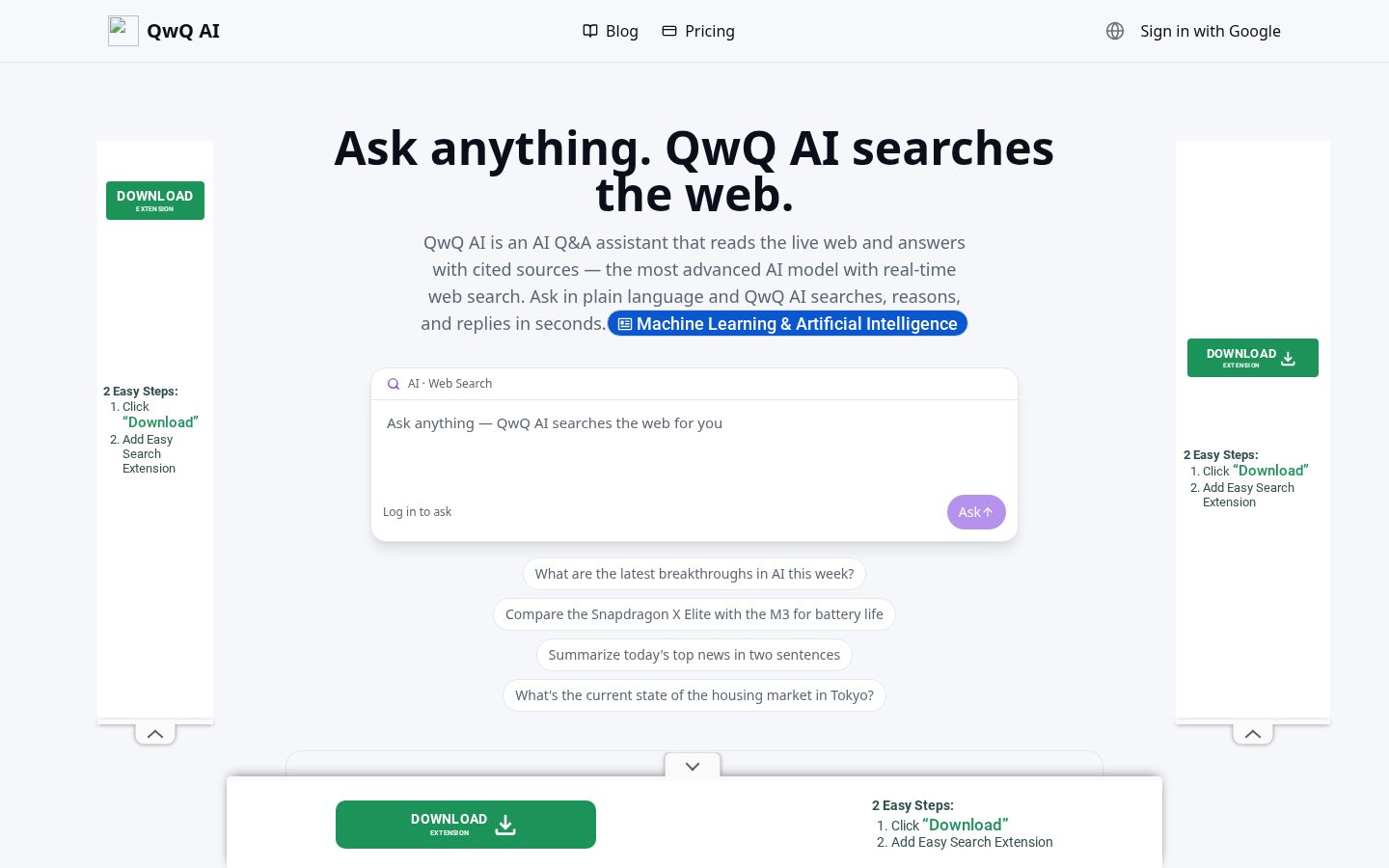 QWQ AI Homepage