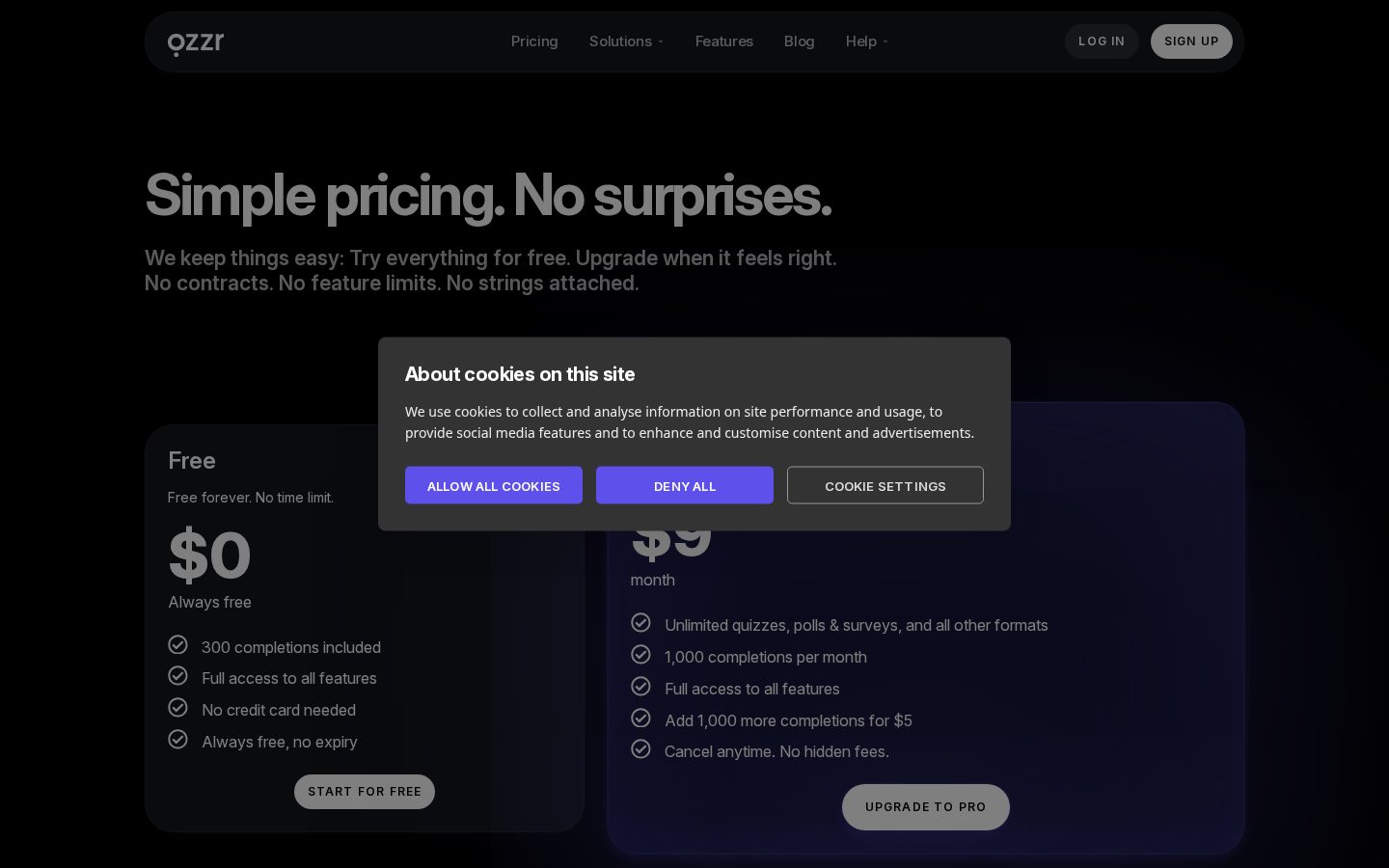 Qzzr Pricing