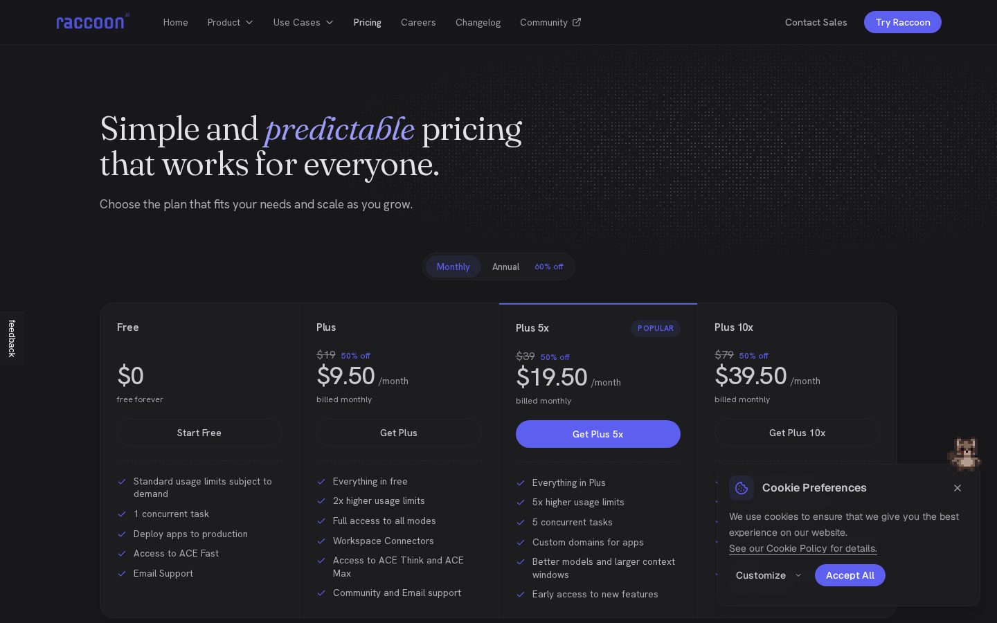 Raccoon AI Pricing