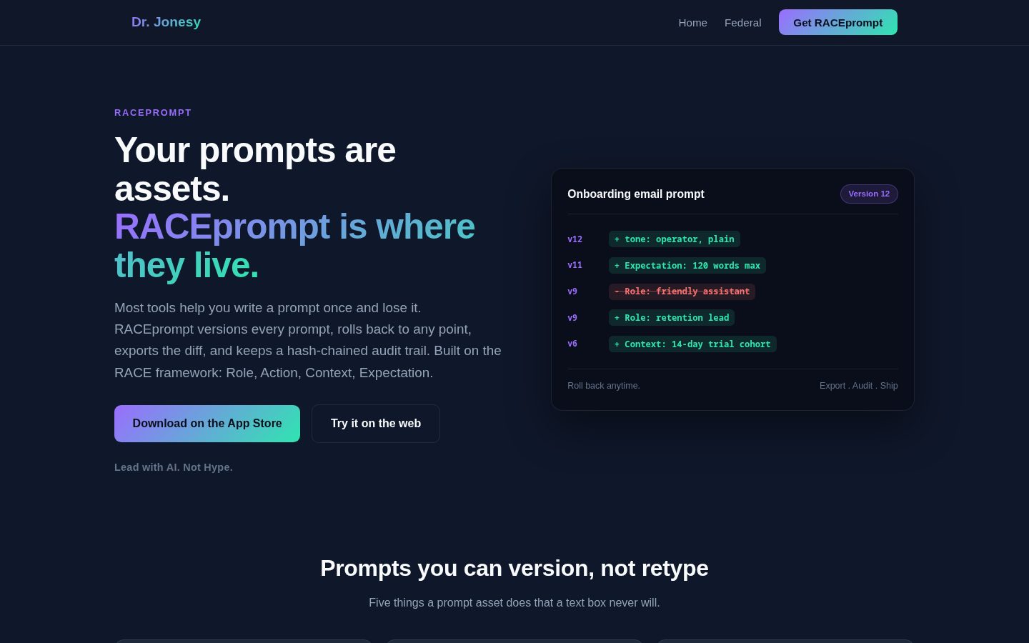 RACEprompt Homepage