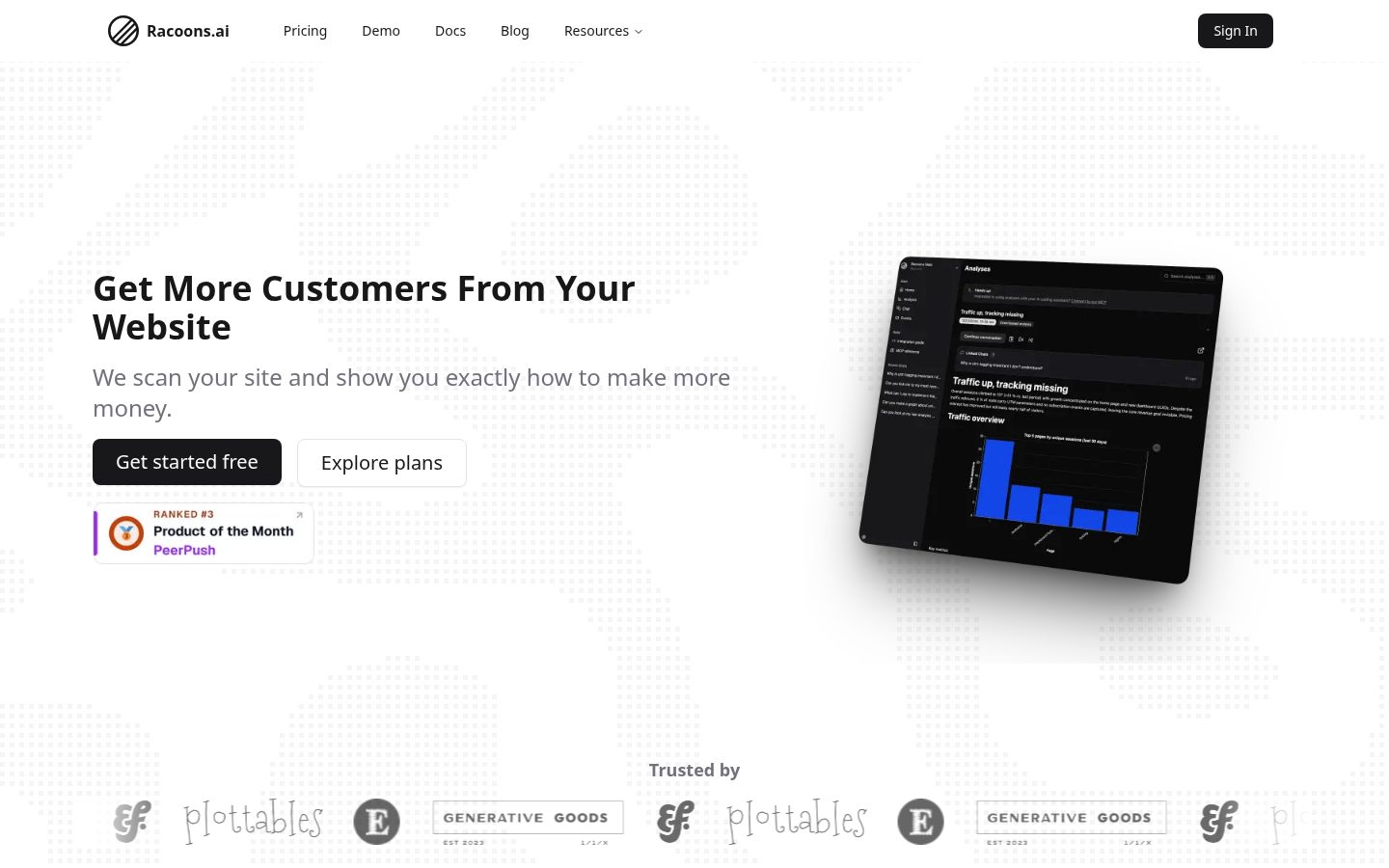 Racoons.ai Homepage