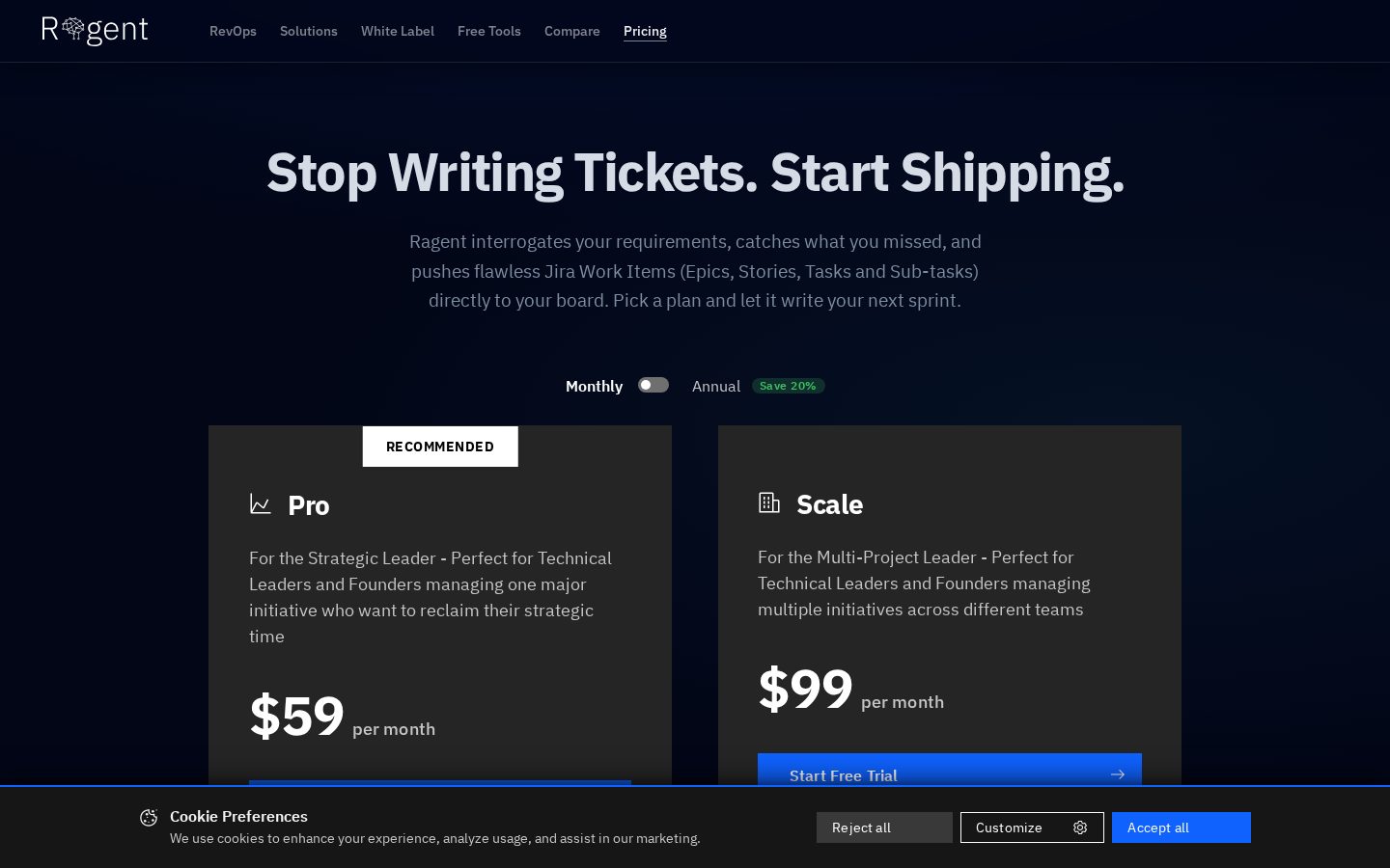 Ragent Pricing