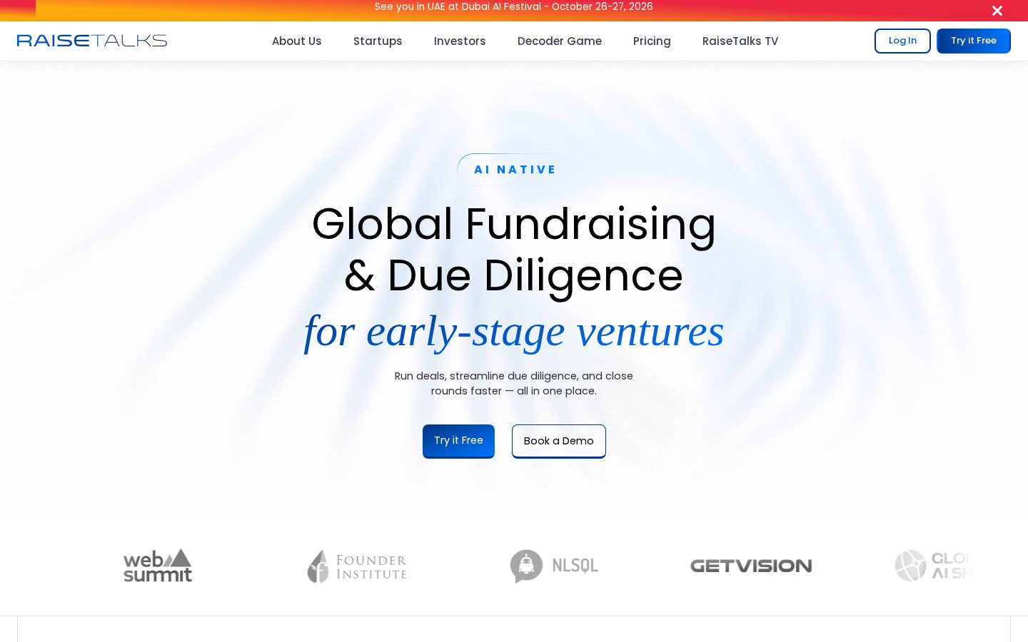 RaiseTalks Homepage