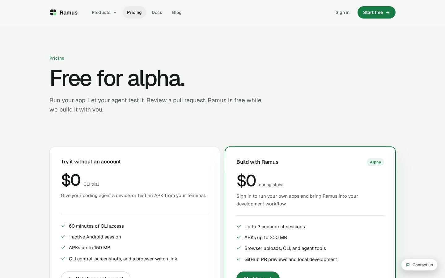 Ramus Pricing