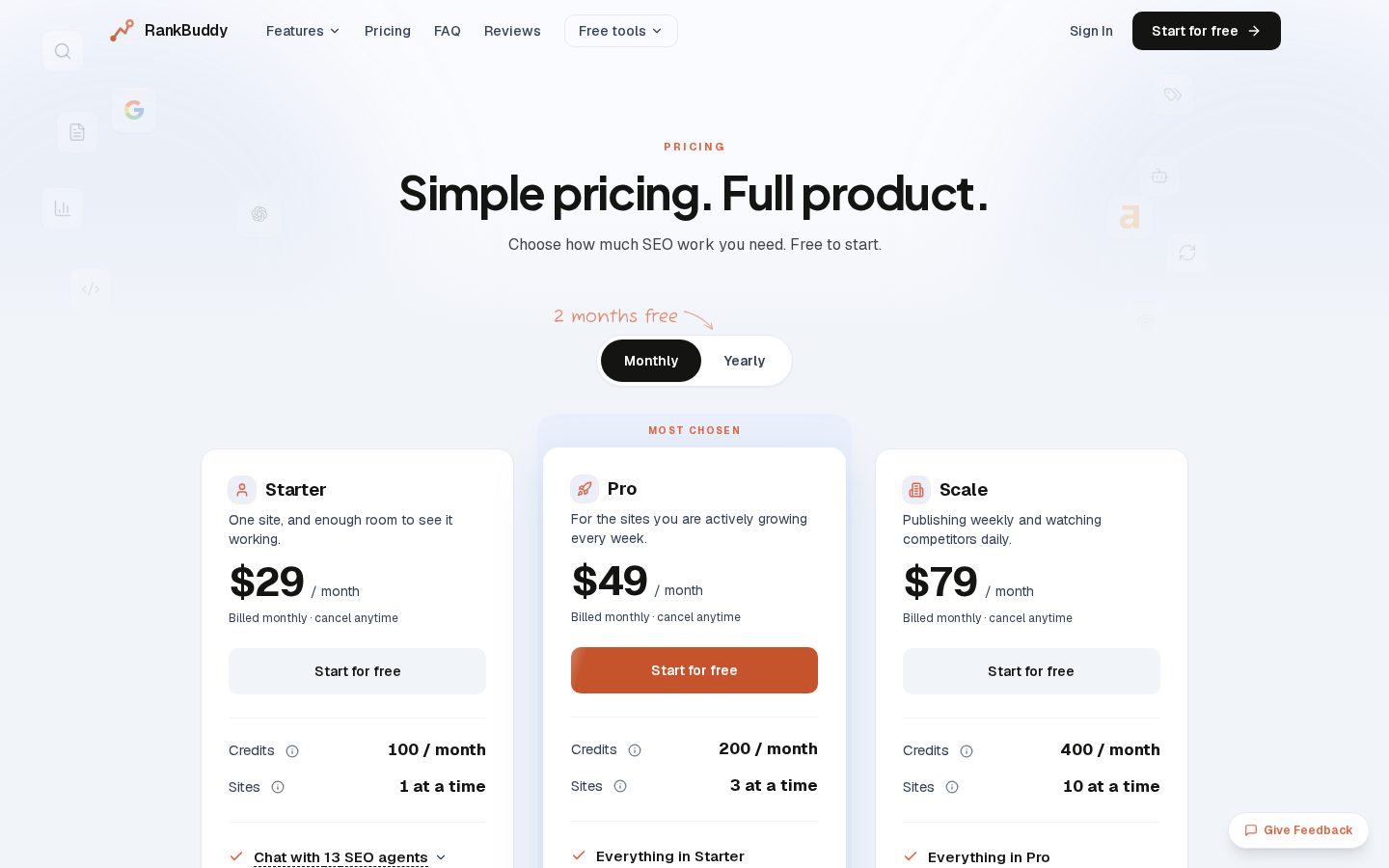 rankbuddy Pricing