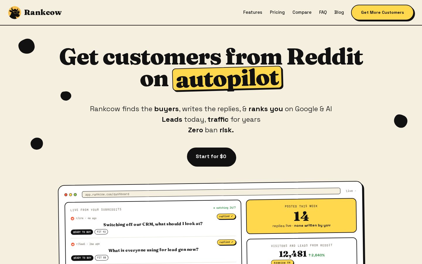 Rankcow Homepage